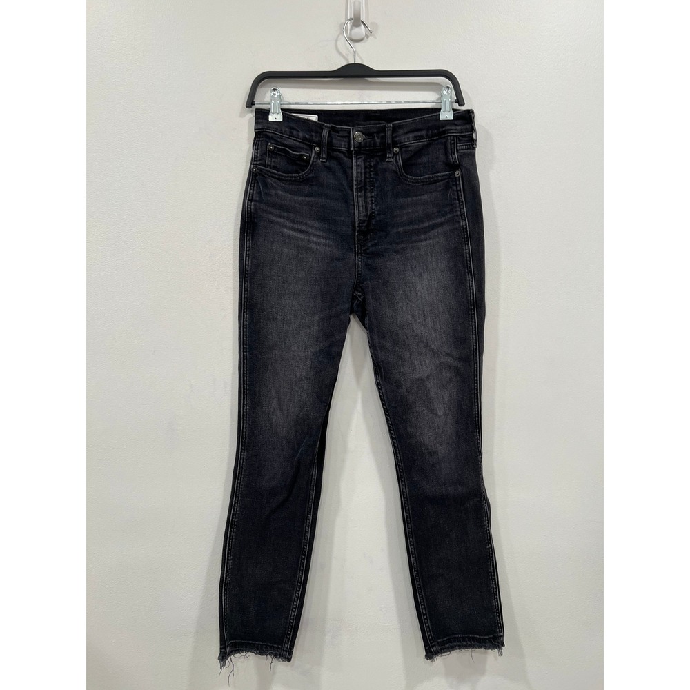 Gap Jeans Womens Vintage Slim High Rise Jeans 29 8R Black Faded Raw Hem Women
